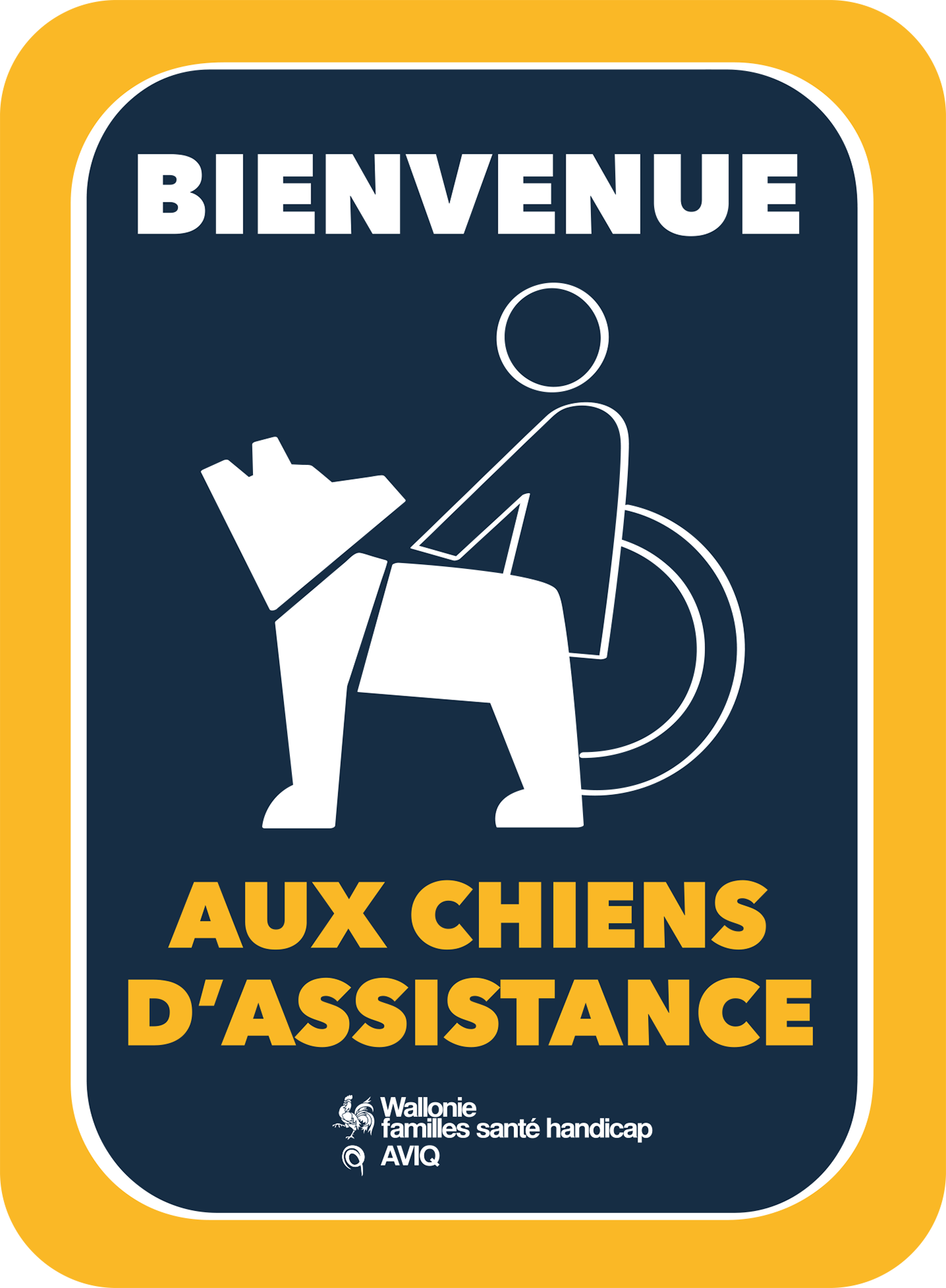 Pictogramme chiens d'assistance admis